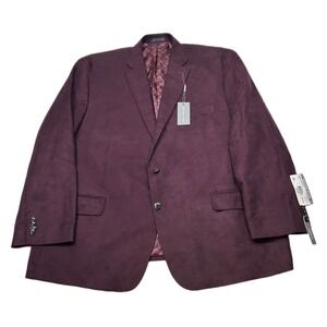 Michael Kors Faux Suede Sport Coat Mens 50R 50 Burgundy Red Classic Fit $295 NEW